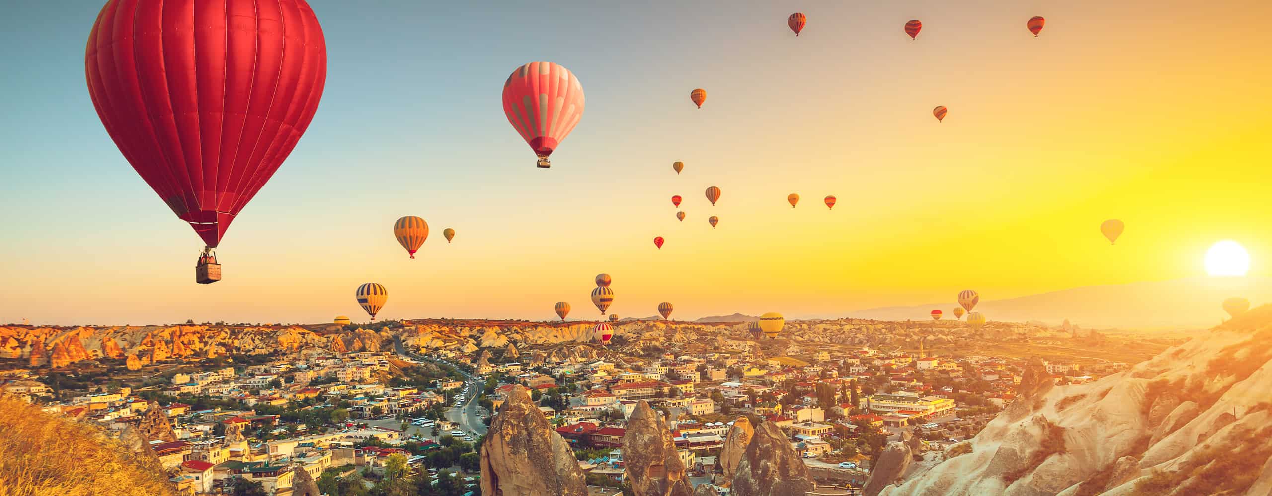 Hot Air Balloons Over Cappadocia, Turkey